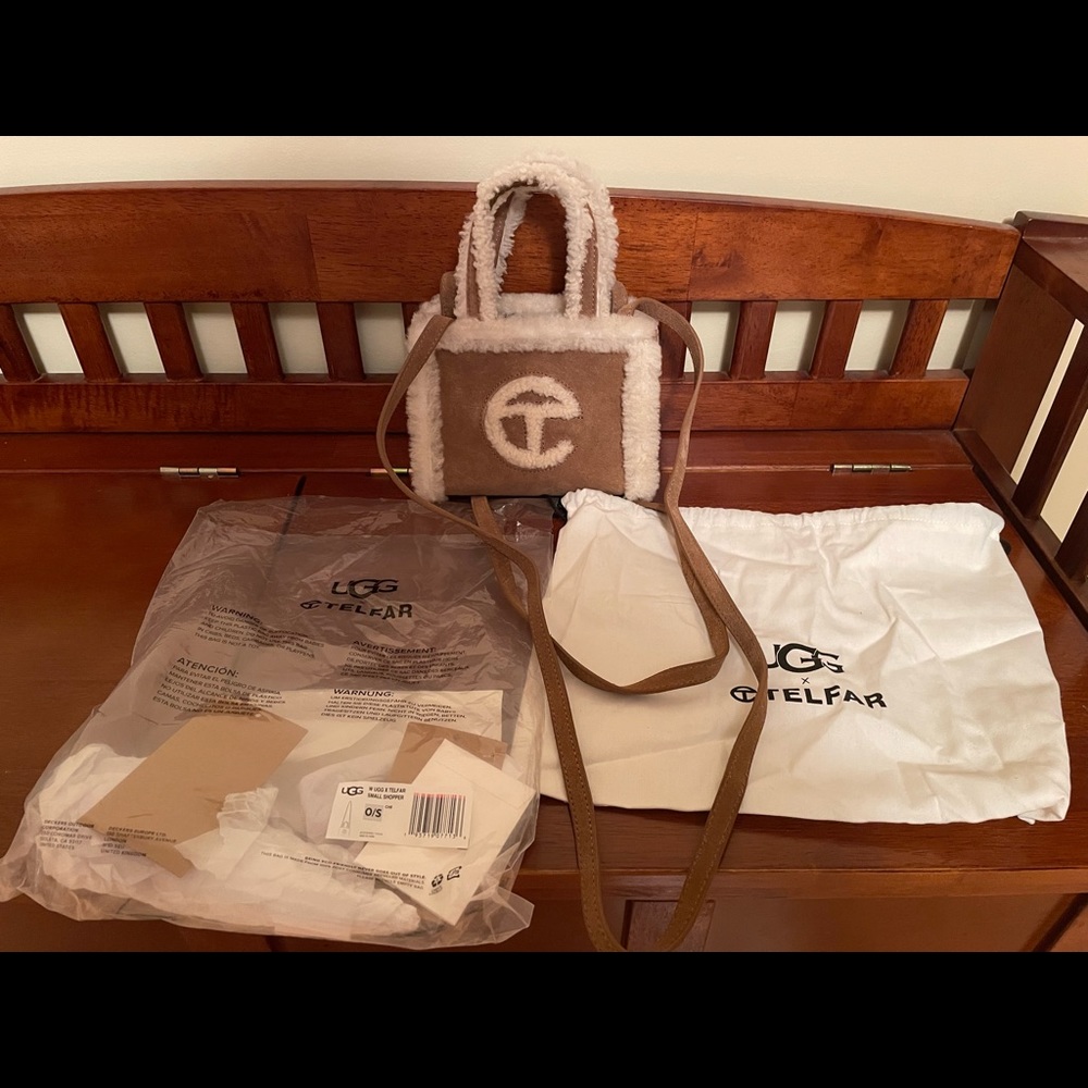 Telfar x Ugg small chesnut shopping bag, gently used. Comes with tags, package